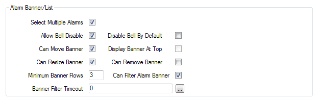 Security Guide Define Which Alarm Banner And Alarms List
